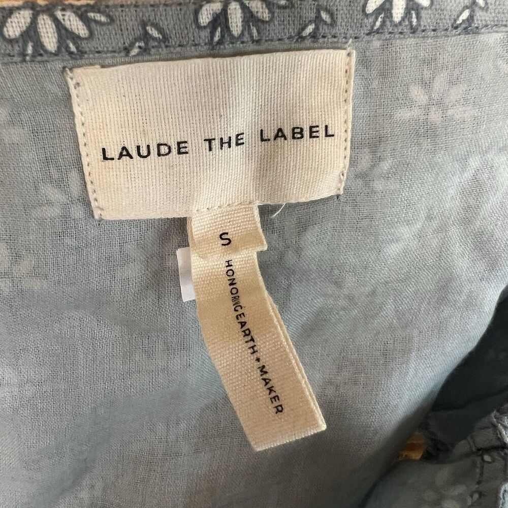 Laude the Label Flower Print Cropped Light Blue Tank Size S - Picture 4 of 7